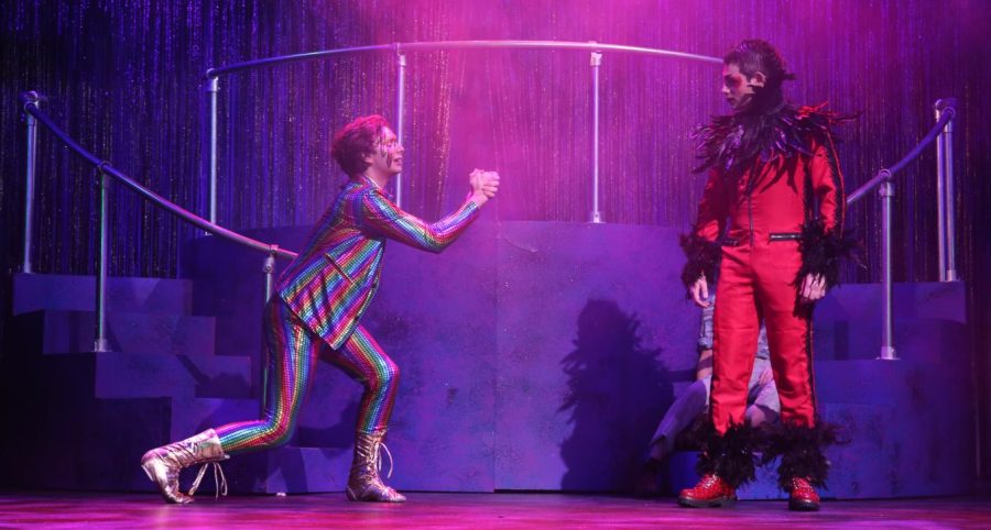 Crawford Arnow (left) and Jack Garcia (right) performing in the theatre production A Midsummer Nights Dream.
